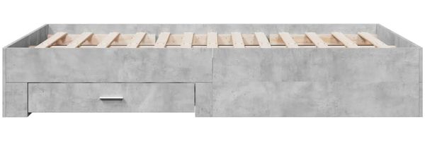vidaXL Bettgestell mit Schubladen Betongrau 140x190 cm Holzwerkstoff 3280401 Bild 5