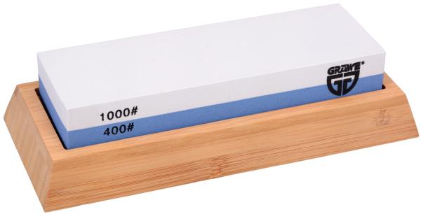 Wetzstein SHARPHOME Körnung 400/1000 mit Bambus-Halter