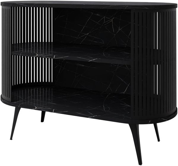 Kommode Rajkon (Farbe: Schwarz / Black Pietra Grigia)