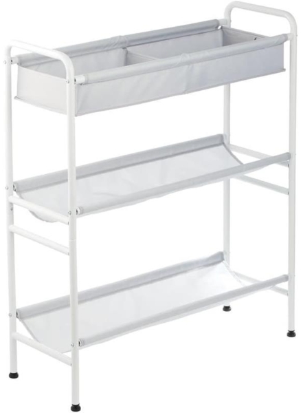 mDesign Metallregal Lagerregal Aufbewahrung schmal Polyesterböden Weiß / Grau