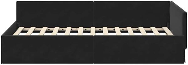 vidaXL Eckbettgestell mit Kopfteil Schwarz 100 cm x 200 cm Samt 42016096 Bild 5
