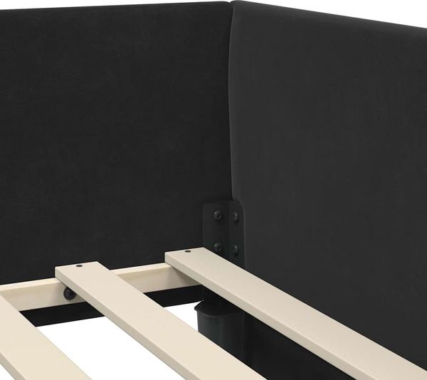 vidaXL Eckbettgestell mit Kopfteil Schwarz 100 cm x 200 cm Samt 42016096 Bild 8