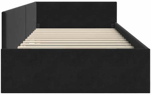 vidaXL Eckbettgestell mit Kopfteil Schwarz 100 cm x 200 cm Samt 42016096 Bild 6