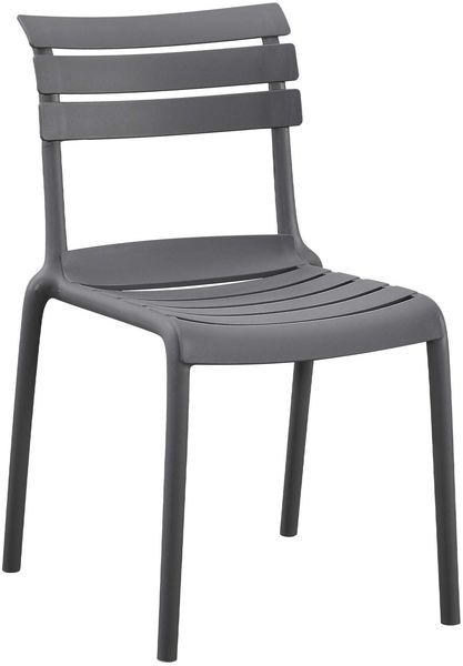 Gartenstuhl OSKAR - 49 x 59 x 82 cm, Kunststoff, Dunkelgrau | Stapelstuhl Loungestuhl Garten Outdoor-Stuhl