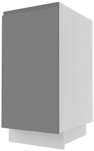 Küchenunterschrank AVELLINO 40x50x82cm mit Auszug grifflos Farbe: stone grey Acryl matt / Eiche Artisan (AV-D1D/40/cargo)