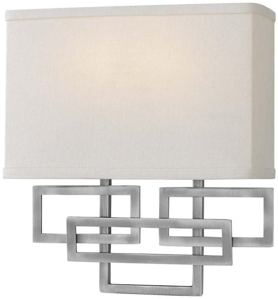 Wandleuchte, Nickel, 2 Flammig, H 28,9 cm