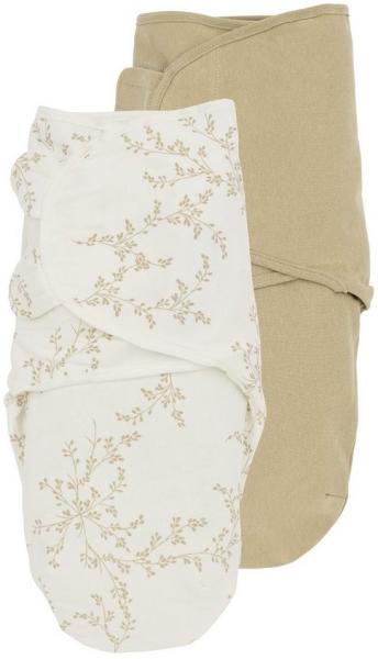 Meyco Baby Pucksack Swaddlemeyco Branches, Uni Sand (2 tlg), 0-3 Monate