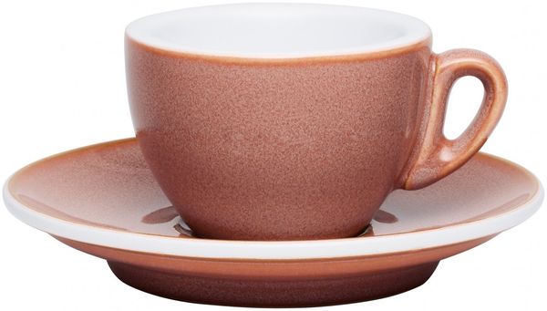 Espressotasse mit Untertasse Porzellan dickwandig cilio ROMA rose 215366