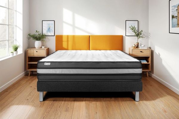 Matratzenset VITAL POWER ZEN 135 x 200 cm Bettrahmen Kit schwarz