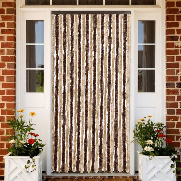 vidaXL Insektenschutz-Vorhang Beige und Hellbraun 90x220 cm Chenille 240571