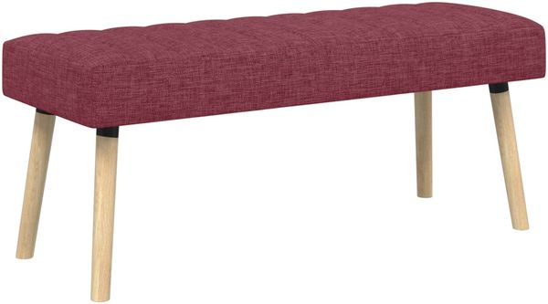 vidaXL Kanalgepolsterte Bank Weinrot 110 x 40 x 46 cm Stoff 42038490