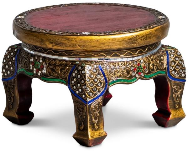 livasia Opiumtisch livasia Opiumtisch mit Glasmosaik, rot, rund, Handarbeit (30/40/50cm)