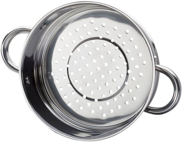 GSW Topf-Set Montreal, Edelstahl (Set, 14-tlg, Kochtopf 14/16/20/24 cm, Stielkasserolle 14 cm, Pfanne 24 cm, Einsatz), Induktion