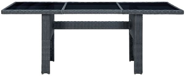 vidaXL Gartentisch Dunkelgrau Poly Rattan und Hartglas 313309 Bild 4