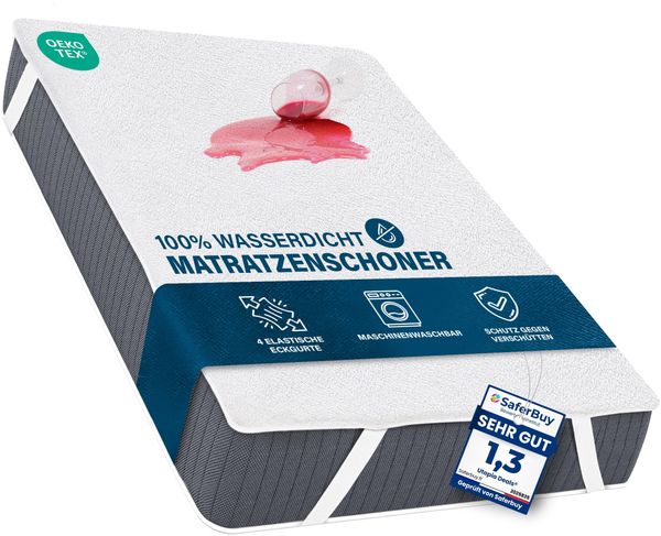 Utopia Bedding Matratzenschoner 160x190 cm Wasserdicht, Mit Elastisch Eckbändern, Oeko-TEX Zertifiziert Matratzenauflage Atmungsaktive, Matratzenschutz Weiß