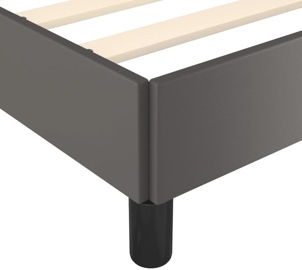 vidaXL Bettgestell mit Kopfteil Grau 90x200 cm Kunstleder 3125553 Bild 8