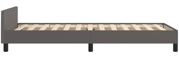 vidaXL Bettgestell mit Kopfteil Grau 90x200 cm Kunstleder 3125553 Bild 7