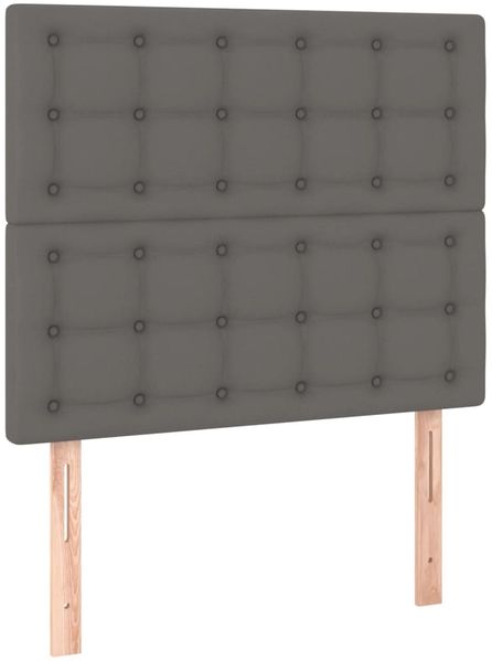 vidaXL Bettgestell mit Kopfteil Grau 90x200 cm Kunstleder 3125553 Bild 9