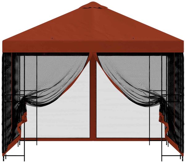 vidaXL Garten Pavillon mit Seitenwänden 3 x 3 m Terrakotta 900340 Bild 5