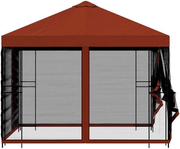 vidaXL Garten Pavillon mit Seitenwänden 3 x 3 m Terrakotta 900340 Bild 6