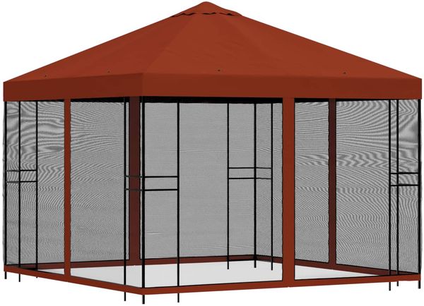 vidaXL Garten Pavillon mit Seitenwänden 3 x 3 m Terrakotta 900340 Bild 3