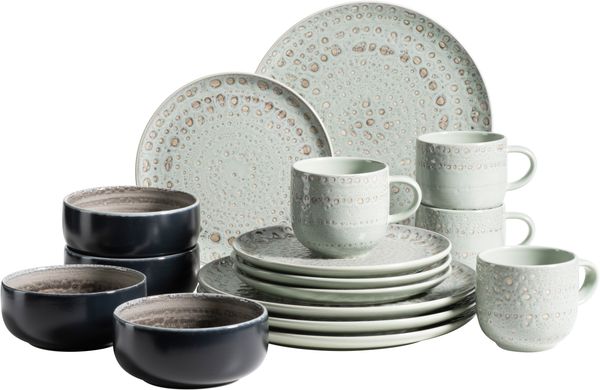 Mäser 931744 Kombiservice Spicy Market für 4 Personen, Steingut, grün (1 Set, 16-teilig)