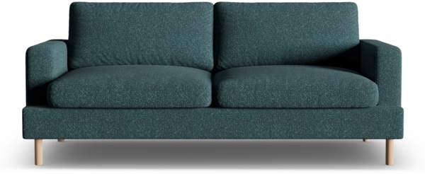 Micadoni Sofa Aliya 3-Sitzer Strukturierter Stoff Grün Blau Melange