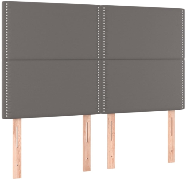 vidaXL Boxspringbett mit Matratze Grau 140x190 cm Kunstleder 3128971 Bild 5