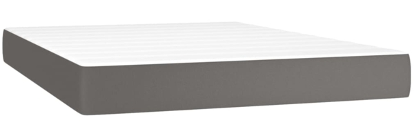 vidaXL Boxspringbett mit Matratze Grau 140x190 cm Kunstleder 3128971 Bild 4