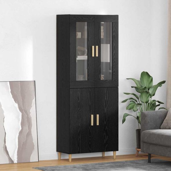 vidaXL Highboard Schwarz Eichen-Optik 69,5 x 34 x 180 cm 3416199