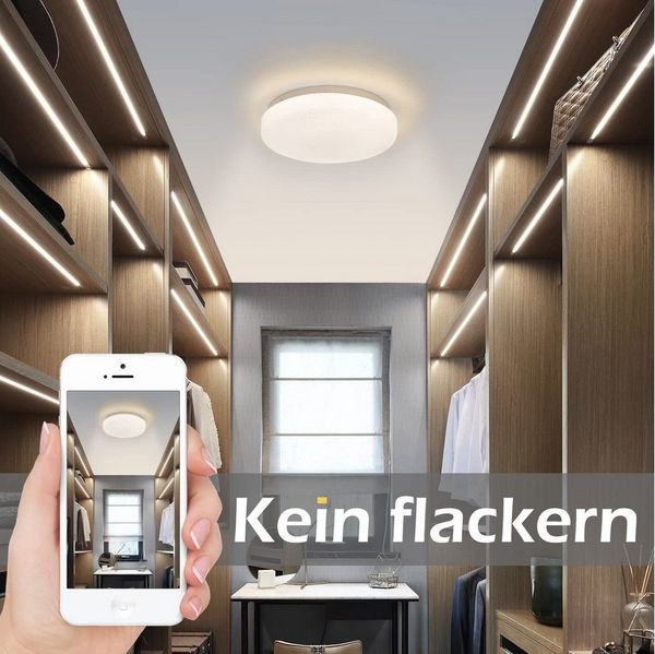 Nettlife LED Deckenleuchte Sterneneffekt Kinderzimmer 15W 21cm Fernbedienung 3000K/4000K Weiß, LED fest integriert