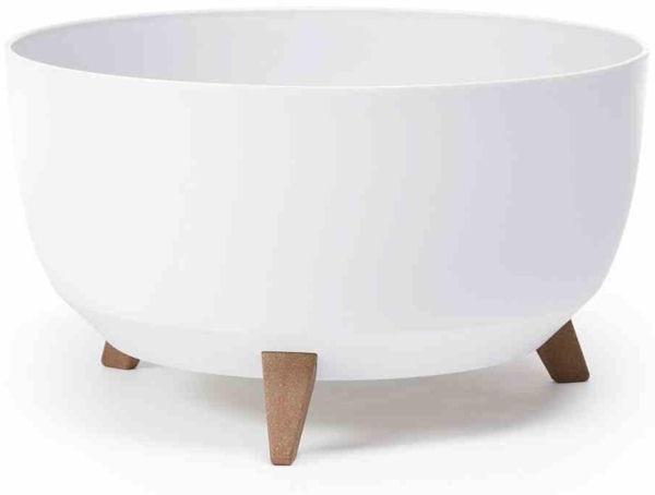 SIENA GARDEN Pflanzgefäß OSLO weiß 47 cm Kunststoff auf Füßen mit Einsatz