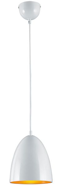 LED Pendelleuchte, Metall weiß orange, warmweiß, H 130cm