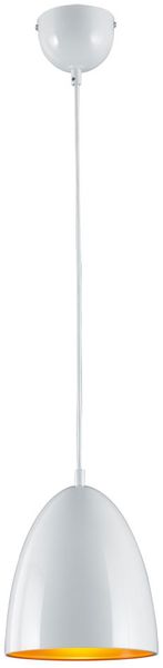 LED Pendelleuchte, Metall weiß orange, warmweiß, H 130cm