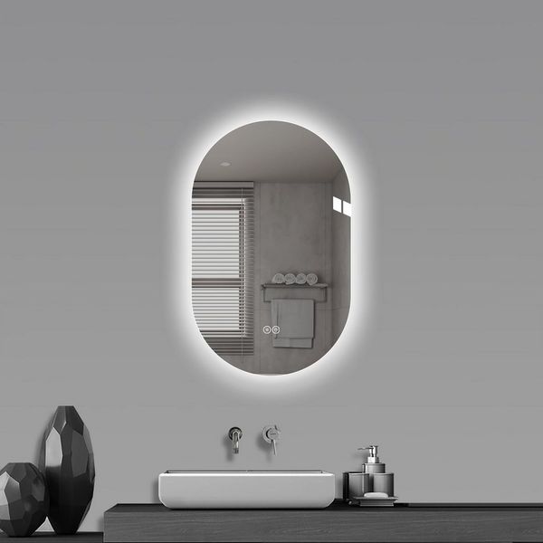 ANYSUN Spiegel 60×120 cm LED Wandspiegel mit Touch, 3 Lichtfarben & Anti-Fog (Smart LED Wandspiegel), LED-Beleuchtung, 3 Farbtemperaturen,für Bad & Ankleidezimmer