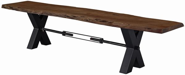 Bank Akazie 220x38x46 braun lackiert IRON LABEL #158