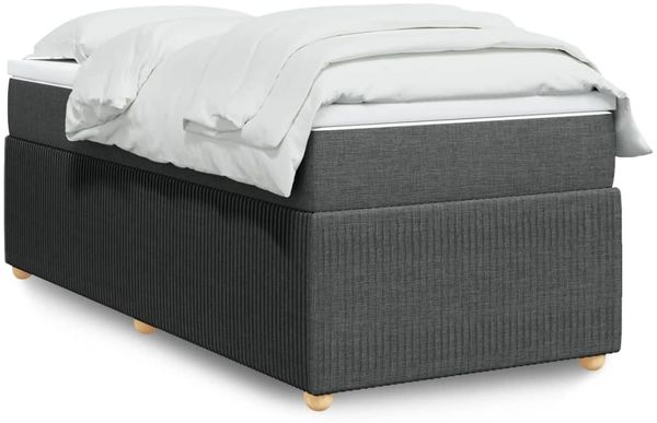 vidaXL Boxspringbett mit Matratze Dunkelgrau 80x200 cm Stoff 3285526
