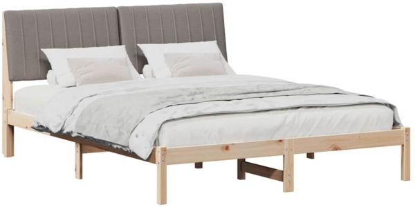 vidaXL Bettrahmen mit Kopfteil Braun 150 x 200 cm Massives Kiefernholz 3394416 Bild 2