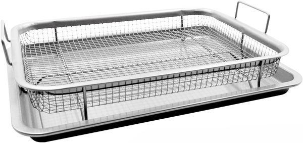 2-in-1 Backblech & Frittierkorb aus hochwertigem Edelstahl - 32,5 × 24,5 × 8 cm