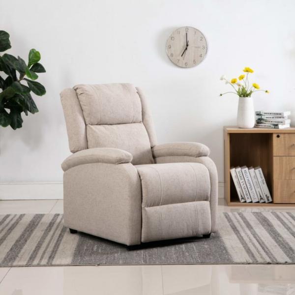 vidaXL TV-Relaxsessel Cremeweiß Stoff [248693]