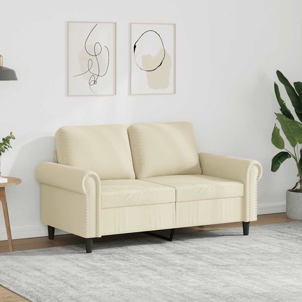 vidaXL 2-Sitzer-Sofa Creme 120 cm Kunstleder 359500