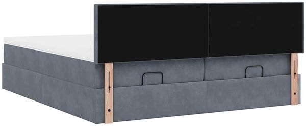 vidaXL Ottoman-Bett mit Matratzen & LEDs Dunkelgrau 180x200 cm Samt 3312906 Bild 12