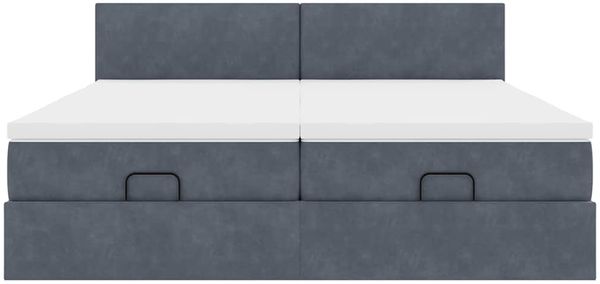 vidaXL Ottoman-Bett mit Matratzen & LEDs Dunkelgrau 180x200 cm Samt 3312906 Bild 8
