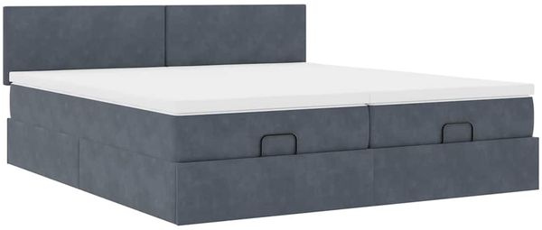 vidaXL Ottoman-Bett mit Matratzen & LEDs Dunkelgrau 180x200 cm Samt 3312906 Bild 7