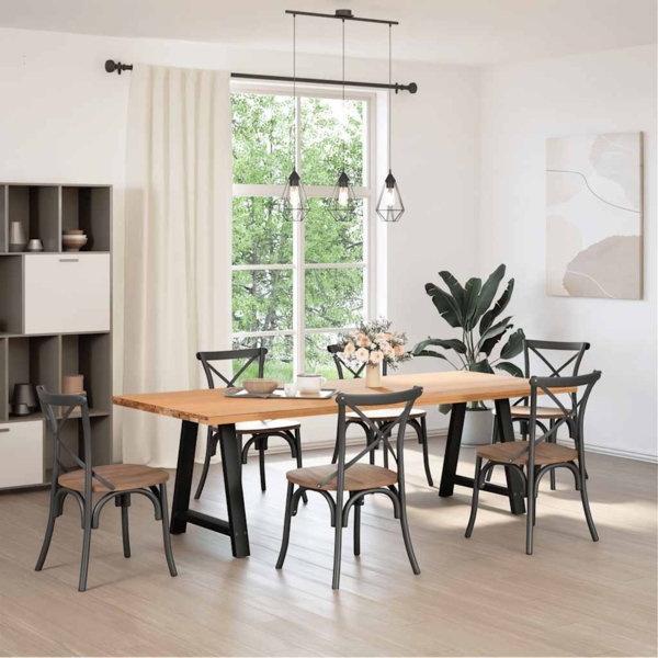 vidaXL Esstischbeine A-Form 2 Stk. Schwarz 70x(72-73) cm Stahl 4012852