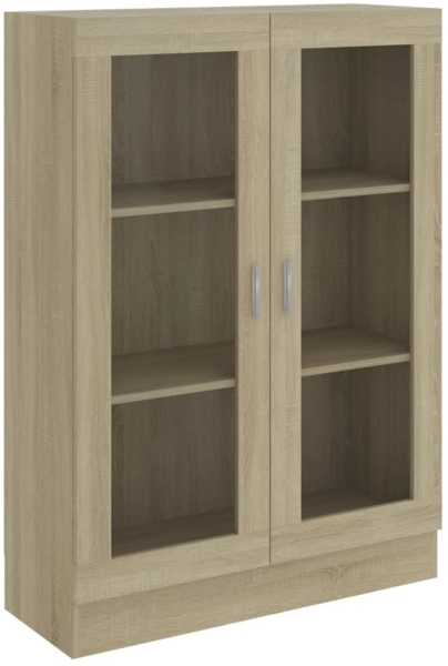 vidaXL Vitrinenschrank Sonoma-Eiche 82,5x30,5x115 cm Holzwerkstoff 802753