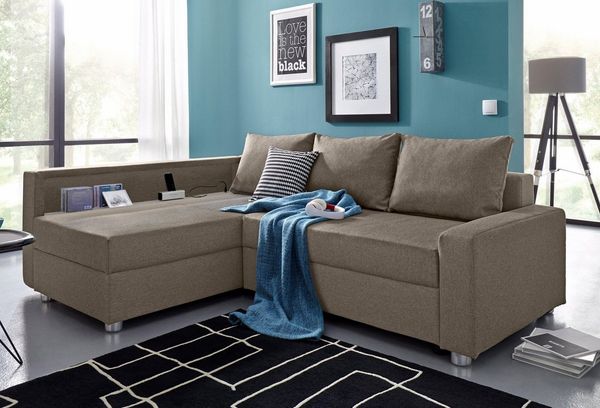 COLLECTION AB Ecksofa Relax L-Form, inklusive Bettfunktion, Federkern, wahlweise mit RGB-LED-Beleuchtung