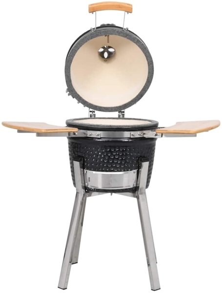 vidaXL Kamado-Holzkohlegrill, Keramik, 81,0 cm, Schwarz