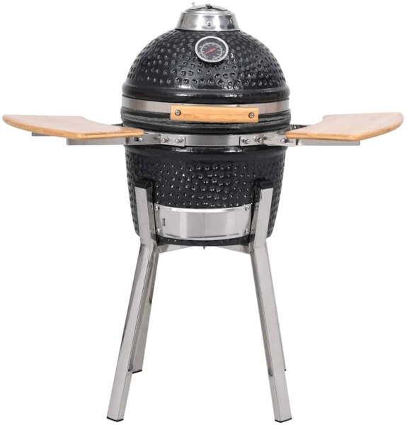 vidaXL Kamado-Holzkohlegrill, Keramik, 81,0 cm, Schwarz