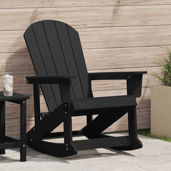 vidaXL Adirondack-Schaukelstuhl Schwarz 92 x 73,5 x 92 cm HDPE 42006627